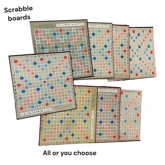 Scrabble boards lot  8 boards or you chose quantity 1 for 10 all for 60 granny - Picture 1 of 15